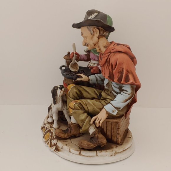 Handgemalt Royal Meridian [Deutsche Noritake] Old Man, Dog, Young Girl Cooking - Picture 3 of 9